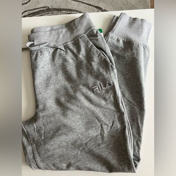 Fila Rib Cuffed Jogger Pants Elastic Tie Waist - Picture 5 of 8